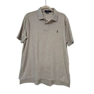 Polo Ralph Lauren Pima Soft Polo Pony Shirt In Almond Heather Brown Sz L NWT